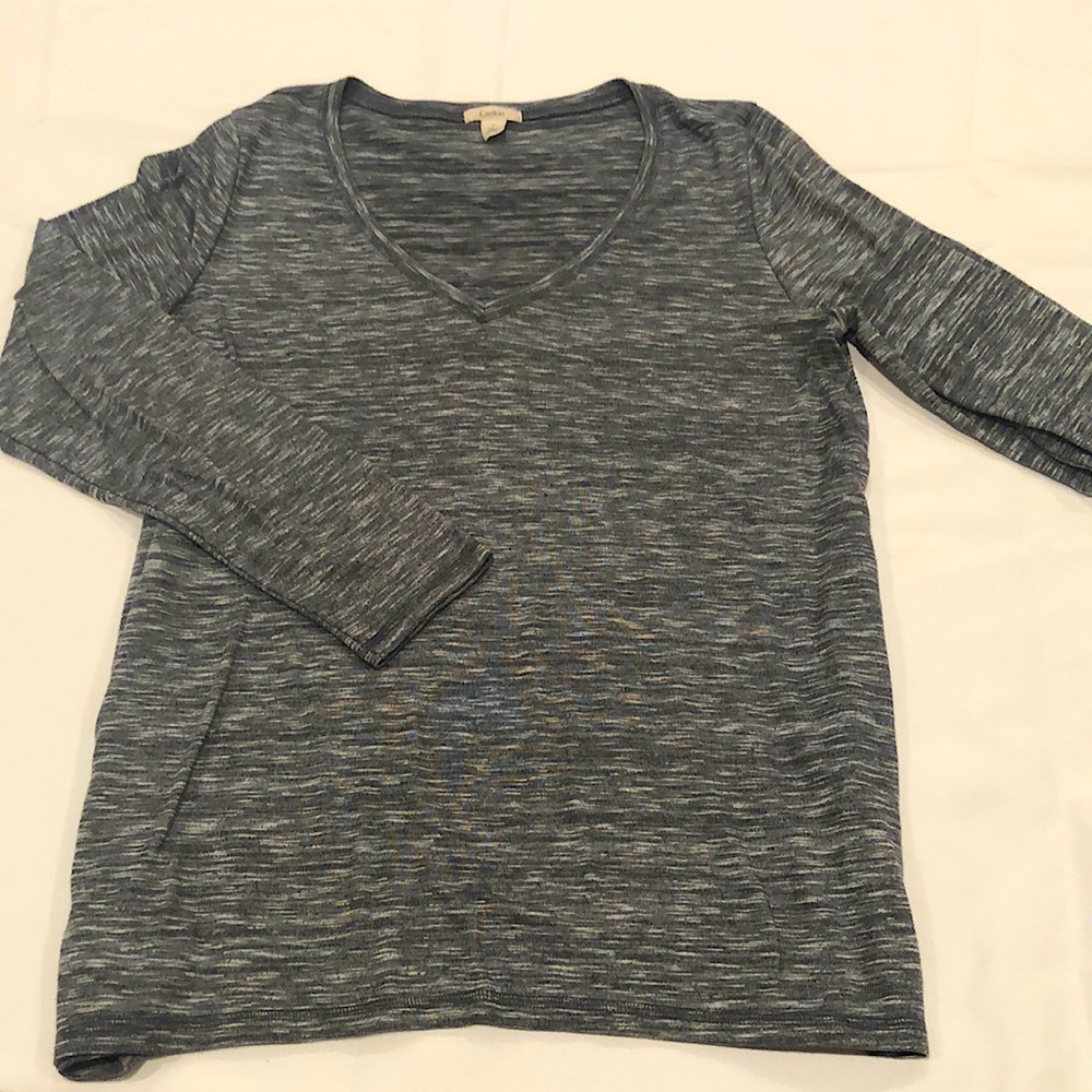 Caslon long sleeve grey top